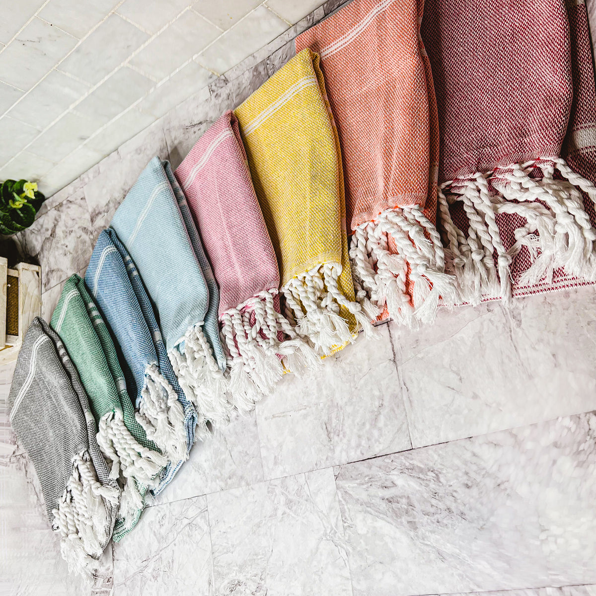Turkish Hand Towel Oversized 100% Cotton Peshtemal Lightweight Absorbent