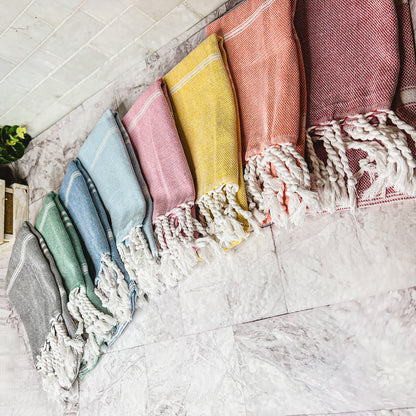 Turkish Hand Towel Oversized 100% Cotton Peshtemal Lightweight Absorbent