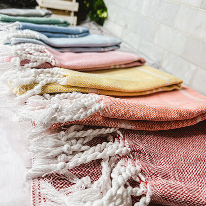 Turkish Hand Towel Oversized 100% Cotton Peshtemal Lightweight Absorbent