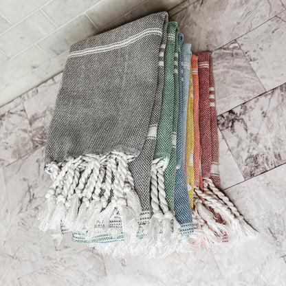 Turkish Hand Towel Oversized 100% Cotton Peshtemal Lightweight Absorbent