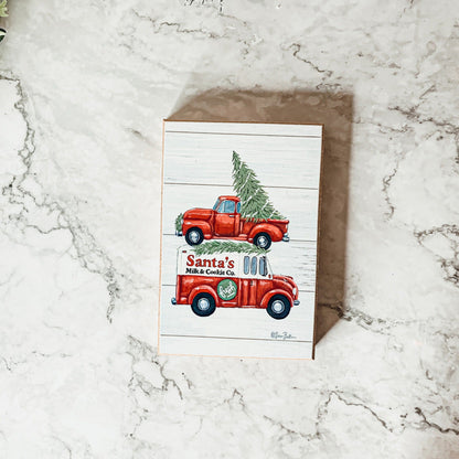 Santa Milk And Cookies Wooden Sign Christmas Eve Decor Rustic Bakery Holiday Kitchen Plaque