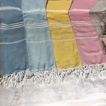 Turkish Hand Towel Oversized 100% Cotton Peshtemal Lightweight Absorbent