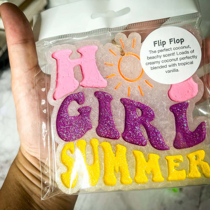 Hot Girl Summer Car Air Freshener Retro Sun Graphic Glitter Scented Hanging Car Accessory