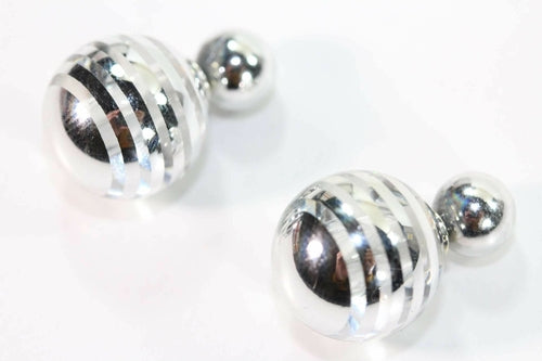 Glass Acrylic Ball Stud Earrings Large Small Polka Dot