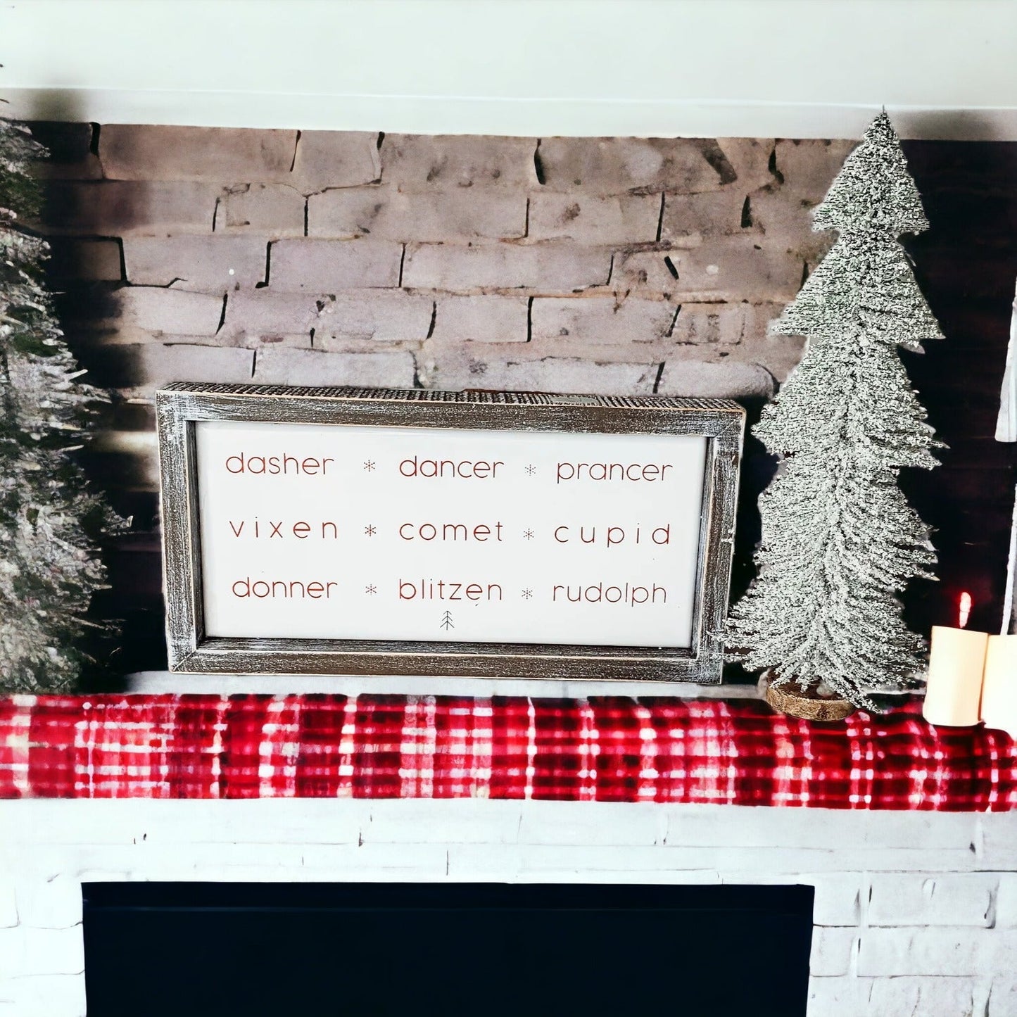 Rudolph And Friends Large Wooden Framed Embossed Christmas Sign With Metal Insert Holiday Decor