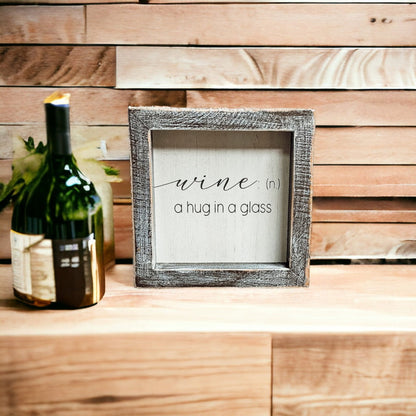 Framed Wine Sign Wall Art Rustic Home Decor For Wine Lovers Kitchen Bar Display Gift