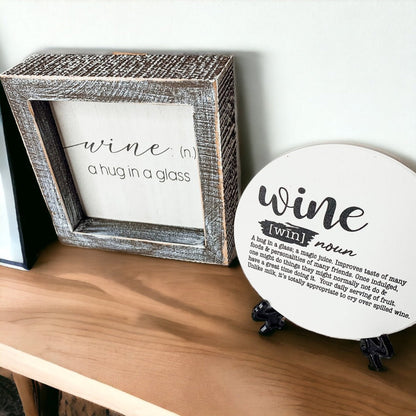Framed Wine Sign Wall Art Rustic Home Decor For Wine Lovers Kitchen Bar Display Gift