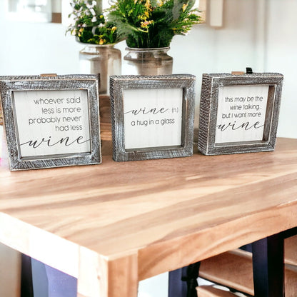 Framed Wine Sign Wall Art Rustic Home Decor For Wine Lovers Kitchen Bar Display Gift