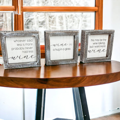 Framed Wine Sign Wall Art Rustic Home Decor For Wine Lovers Kitchen Bar Display Gift