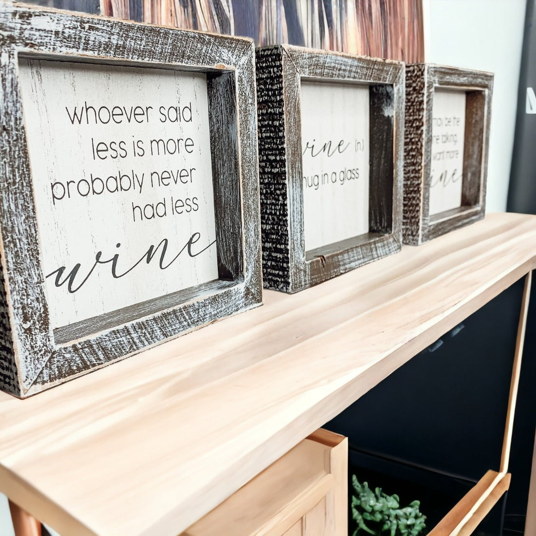 Framed Wine Sign Wall Art Rustic Home Decor For Wine Lovers Kitchen Bar Display Gift