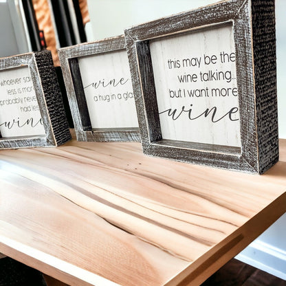 Framed Wine Sign Wall Art Rustic Home Decor For Wine Lovers Kitchen Bar Display Gift