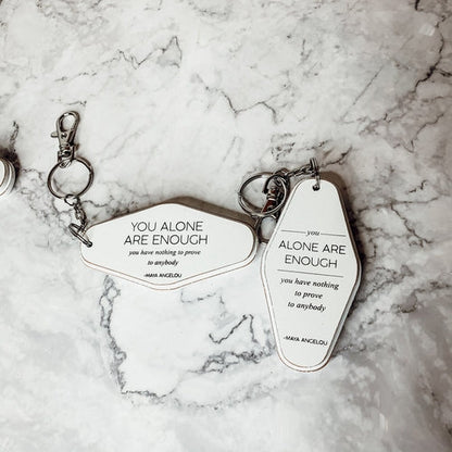 Wooden Inspirational Keychains Double Sided Engraved Motivational Messages Vertical Horizontal