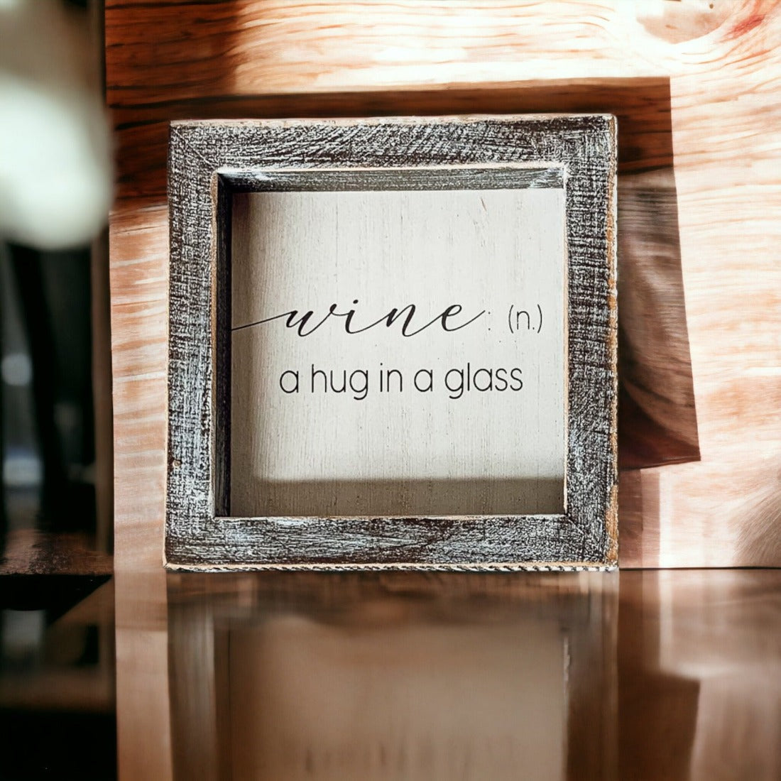 Framed Wine Sign Wall Art Rustic Home Decor For Wine Lovers Kitchen Bar Display Gift