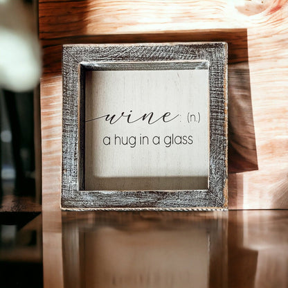 Framed Wine Sign Wall Art Rustic Home Decor For Wine Lovers Kitchen Bar Display Gift