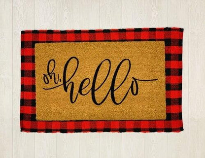 Gray Buffalo Check Doormat Base Mat Layering Backing For Welcome Mats Gingham Entryway Rug