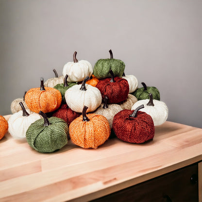 Jute Mini Pumpkins Rustic Fall Decor Set Handmade Jute Cotton Table Accents
