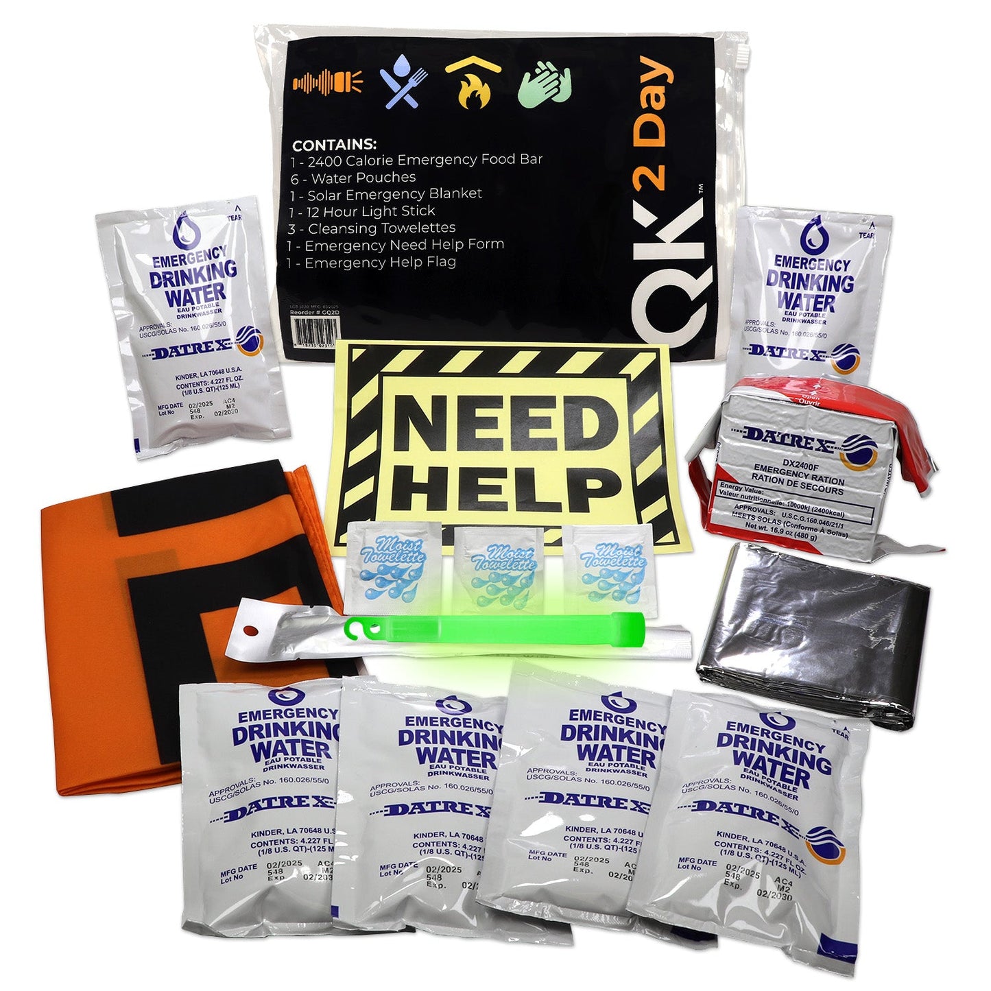 Quake Kits 2 Day Quick Grab Kit in Resealable Bag