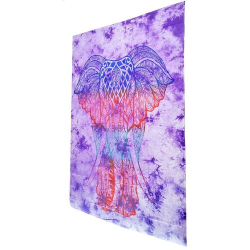 Bohemian Elephant Tie Dye Tapestry Psychedelic Wall Art
