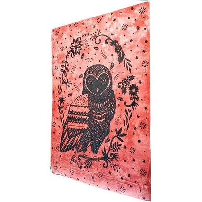 Psychedelic Owl Tapestry Wall Hanging Boho Dorm Decor
