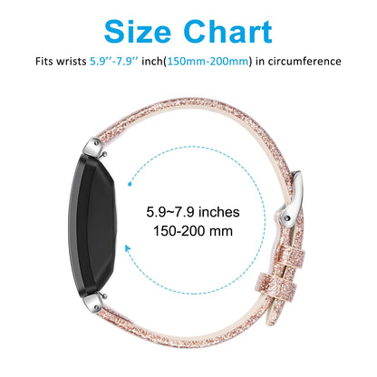 Fitbit Inspire 2, 1, HR Leather Strap - Premium Comfortable Band