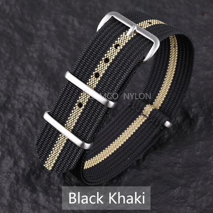 COROS Nylon Ribbed Watch Band For Smartwatch - Military Washable Strap