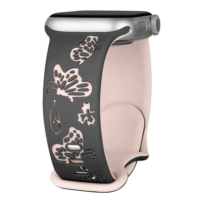 Apple Watch Engraved Silicone Strap - Comfortable Waterproof Band