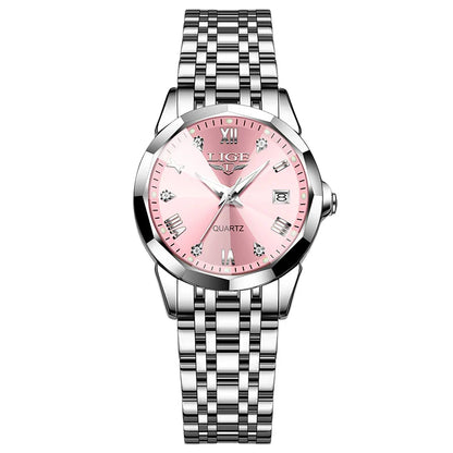 Women's Blue Sunburst Dial Two Tone Stainless Watch