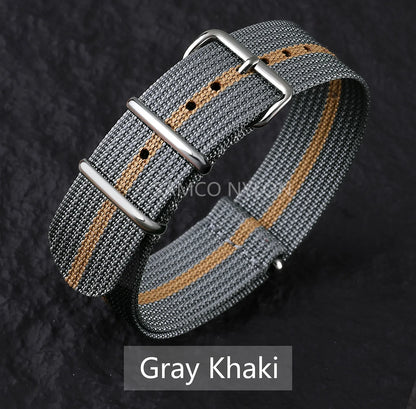 COROS Nylon Ribbed Watch Band For Smartwatch - Military Washable Strap
