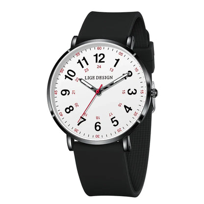 Women's Pink Silicone Watch Large Dial Rose Gold Minimal