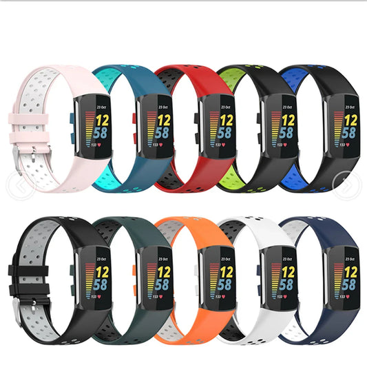 Fitbit Charge 5 6 Silicone Strap - Breathable Sport Band