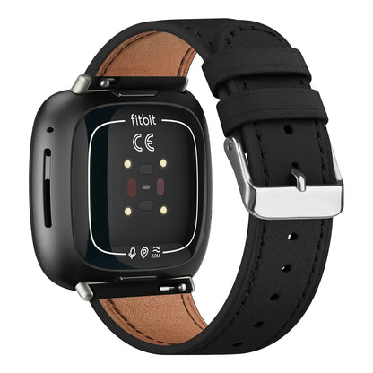 Fitbit Versa & Sense Leather Band - Stylish Durable Design
