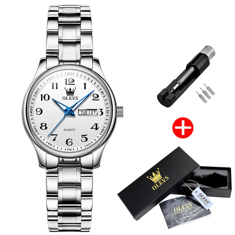 Women's Two Tone Stainless Steel Quartz Watch With Date