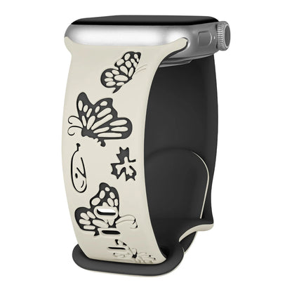 Apple Watch Engraved Silicone Strap - Comfortable Waterproof Band