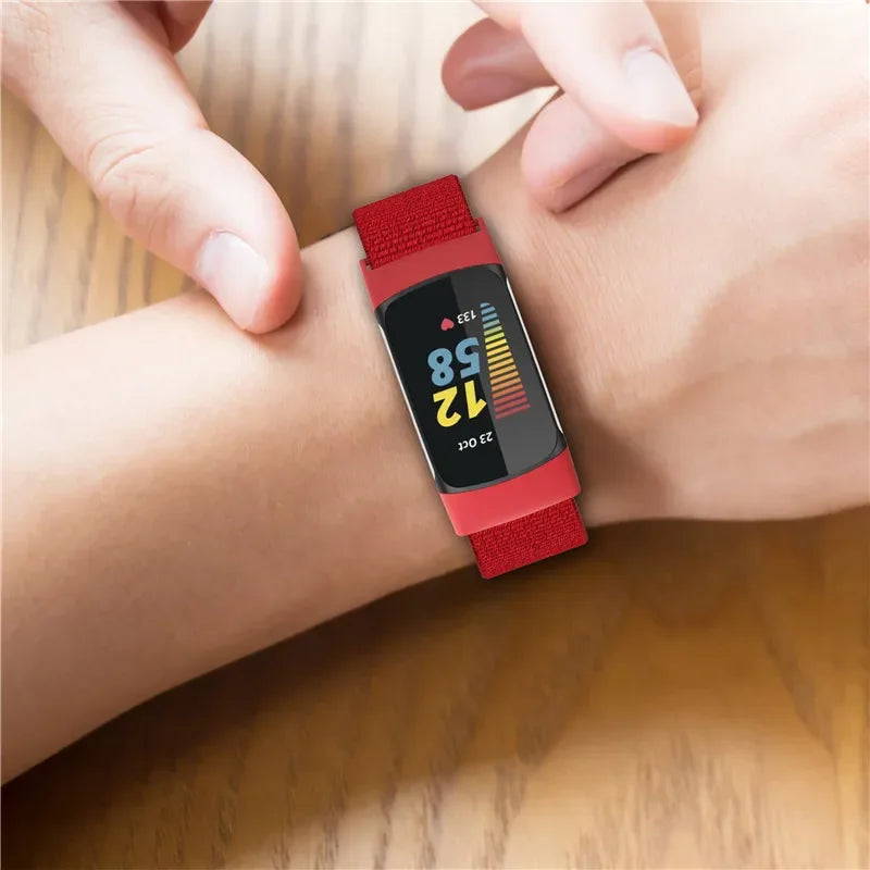 Fitbit Charge 5 6 Elastic Nylon Loop Band - Soft Strap