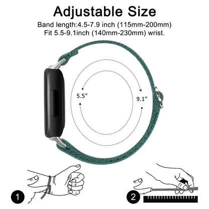 Fitbit Inspire 3, 2, 1, HR Nylon Band - Breathable Strap