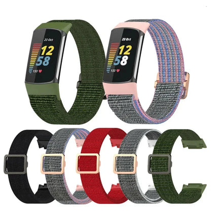 Fitbit Charge 5 6 Elastic Nylon Loop Band - Soft Strap