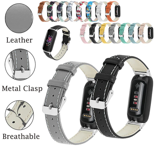 Fitbit Inspire 3 Leather Band - Stylish and Breathable Strap