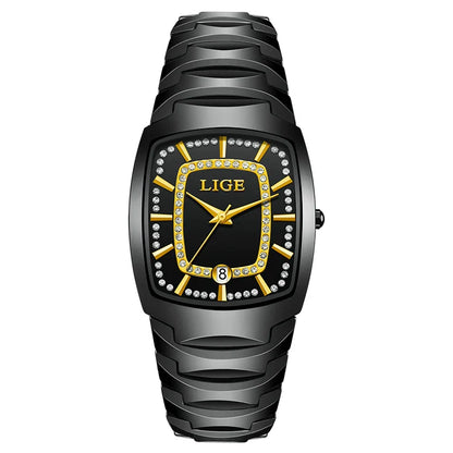 Women's White Ceramic Crystal Bracelet Watch Quartz Gift