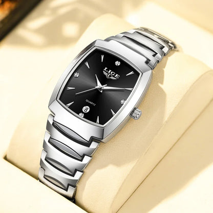 Women's Turquoise Dial Stainless Steel Rectangular Watch