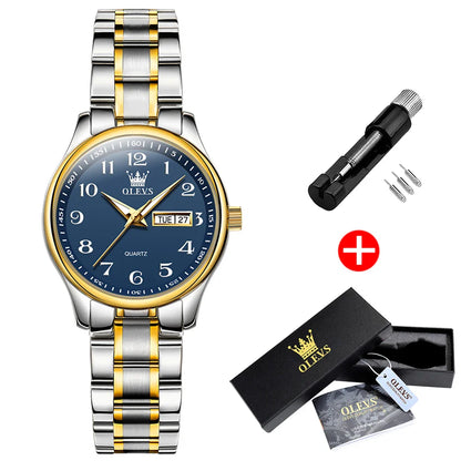 Women's Two Tone Stainless Steel Quartz Watch With Date