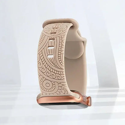 Apple Watch Silicone Strap - Stylish, Engraved Design