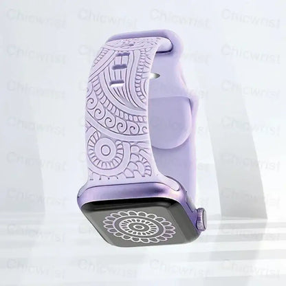 Apple Watch Silicone Strap - Stylish, Engraved Design