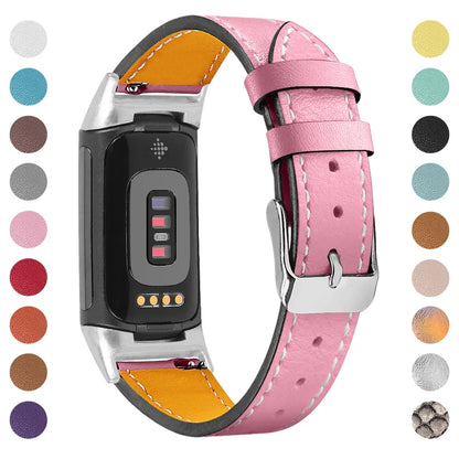 Fitbit Charge 5 6 Leather Strap - Stylish and Comfortable
