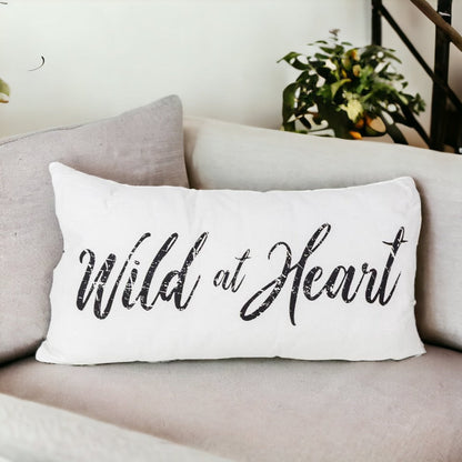 Wild At Heart Double-Sided Canvas Decorative Pillow 22x12 Accent Throw Pillow