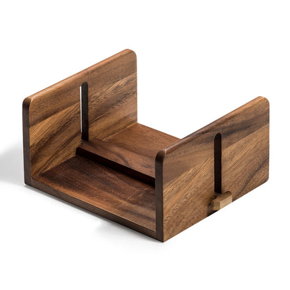 Acacia Napkin Holder - Wooden Tabletop Napkin Organizer Rustic Luncheon Size