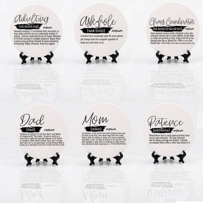 Adulting Coaster Gift Set 6 Pack Funny Quotes Coasters For Bar Countertop Decor And Display