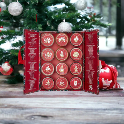 Advent Candle Set 12 Scented Candles in Gift Box - Twelve Days Of Christmas