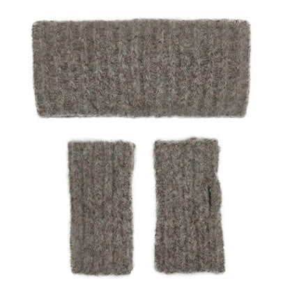 Alpaca Ear Warmer Ribbed Double Layer Lightweight Knitted Cozy Winter Headband
