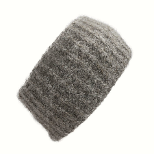Alpaca Ear Warmer Ribbed Double Layer Lightweight Knitted Cozy Winter Headband