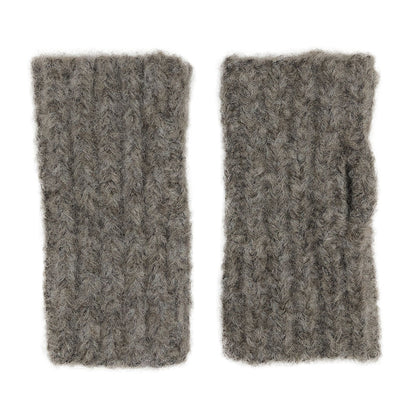 Alpaca Fingerless Ribbed Gloves With Thumb Slit Warm Autumn Wrist